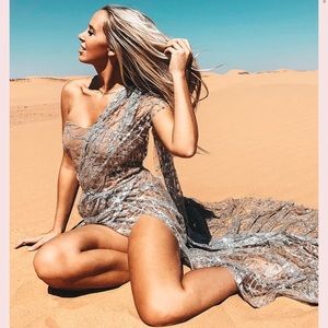 Indie XO Endless Night Silver Sheer Mesh Glitter